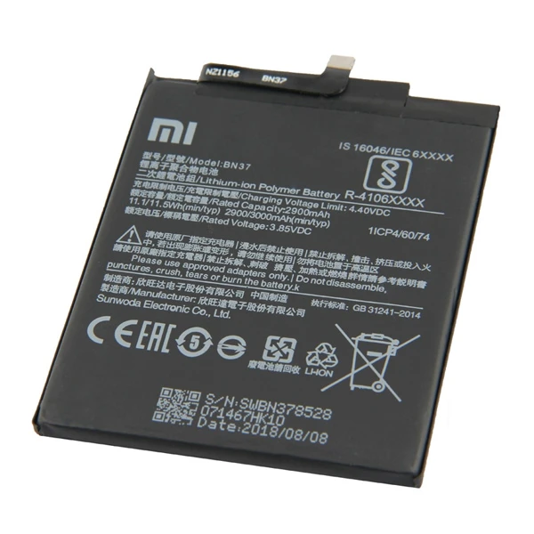 باتری موبایل BN37 ظرفیت 3000 میلی آمپر ساعت مناسب برای گوشی موبایل شیائومی redmi 6a