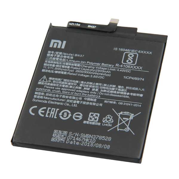 باتری موبایل BN37 ظرفیت 3000 میلی آمپر ساعت مناسب برای گوشی موبایل شیائومی redmi 6a