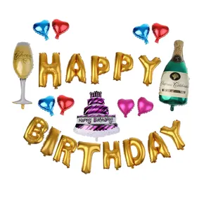 بادکنک فویلی مدل Happy Birthday021 مجموعه 24 عددی