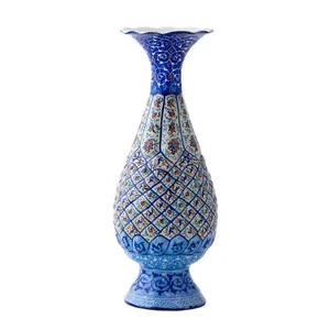 گلدان میناکاری مسی رستا طرح صراحی 18-12-102 ارتفاع 20 سانتی متر