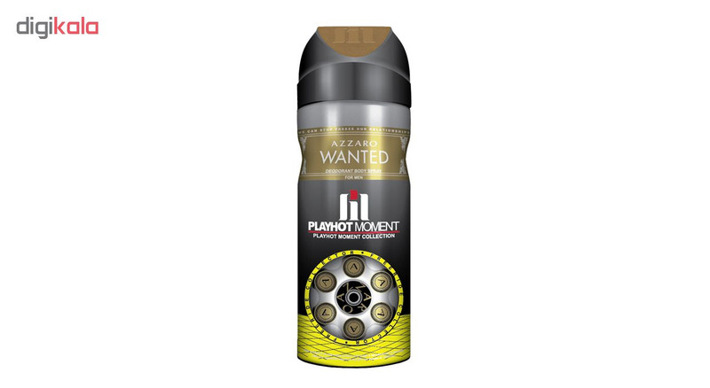اسپری خوشبو کننده بدن مردانه پلی هات مومنت مدل AZZARO WANTEDt حجم 200 میلی لیتر