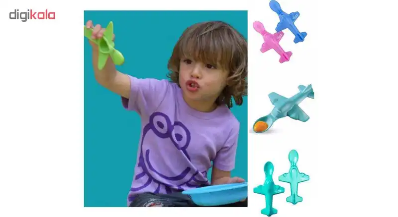قاشق کودک طرح هواپیما کد ۴۸۴۸ بسته ۲ عددی