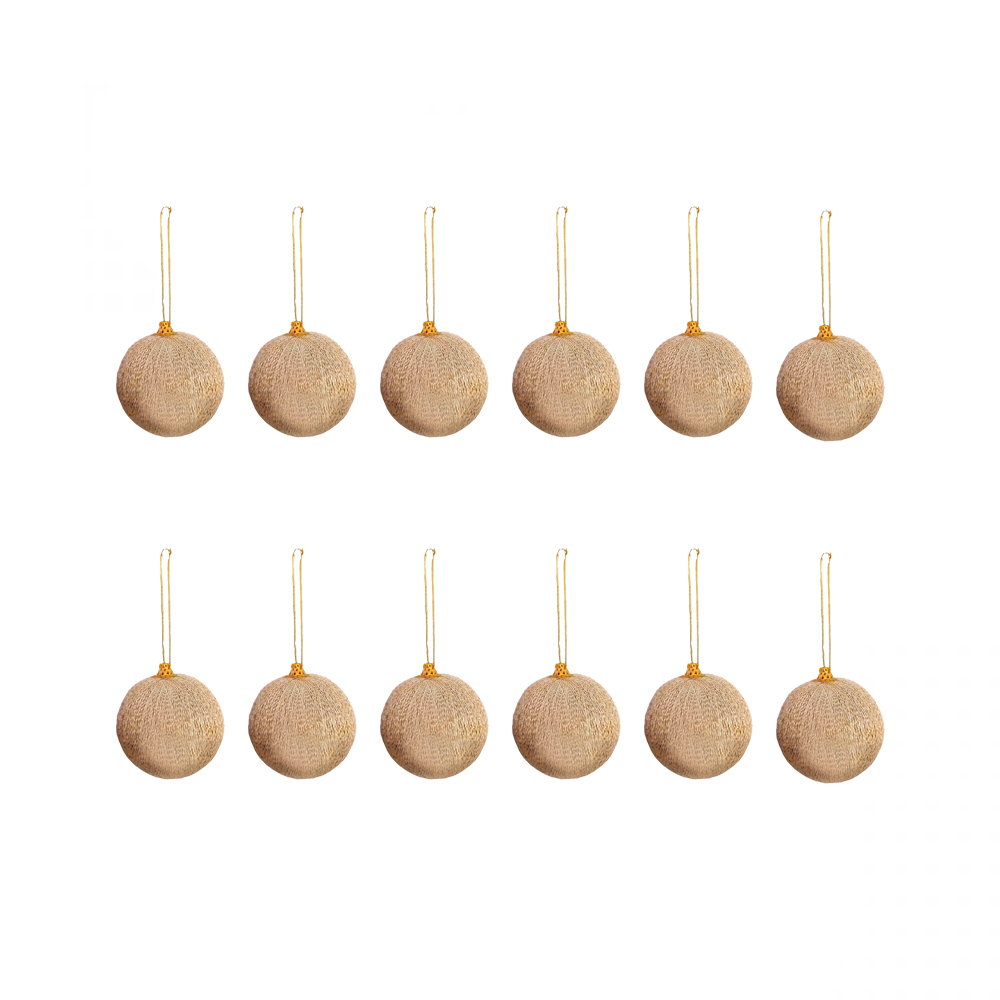 آویز تزئینی سورتک مدل گوی کروم بسته 12 عددی