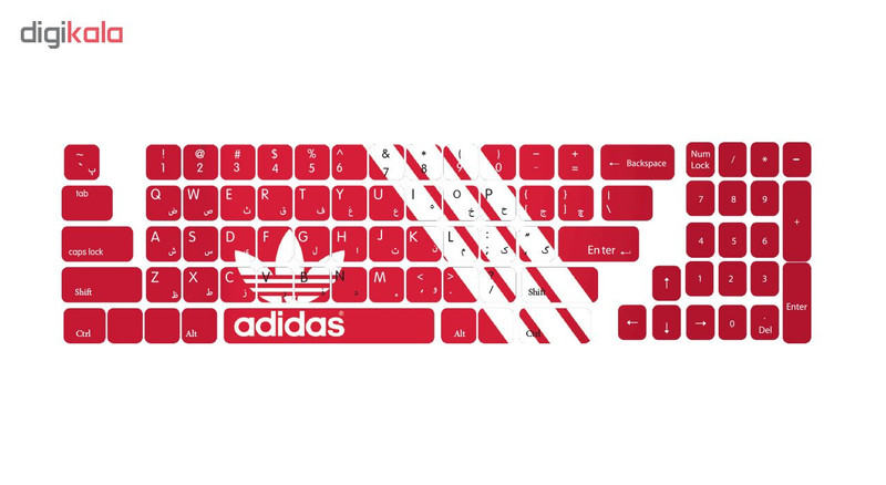 برچسب حروف فارسی کیبورد گراسیپا طرح Adidas کد 102