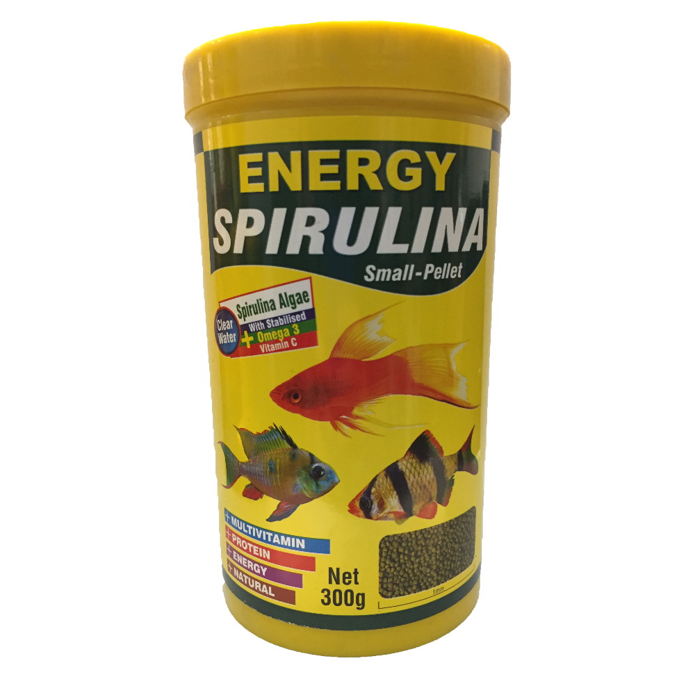 غذا ماهی انرژی مدل spirulina small-pellet وزن 300 گرم