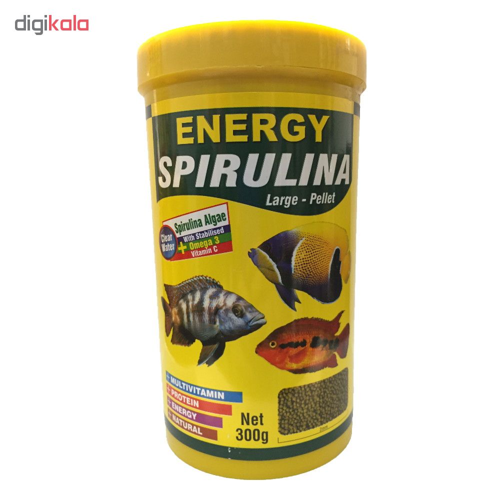 غذا ماهی انرژی مدل spirulina larg-pellet وزن 300 گرم