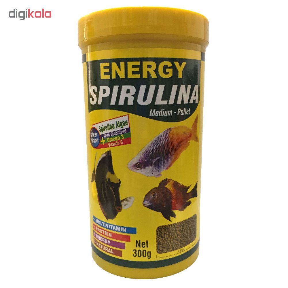 غذا ماهی انرژی مدل spirulina medium-pellet وزن 300 گرم