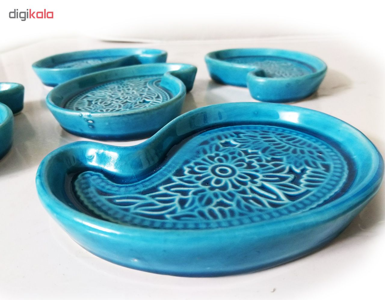 ظرف سفالی طرح بته جقه کد SL330 مجموعه 5 عددی