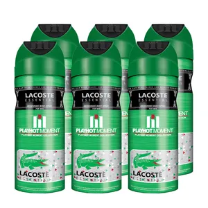 اسپری خوشبو کننده بدن مردانه پلی هات مومنت مدل LACOSTE TOUCH essential حجم 200 میلی لیتر مجموعه 6 عددی