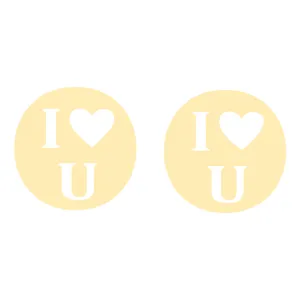 گوشواره طلا 18 عیار زنانه کرابو طرح I LOVE U مدل Kr5136