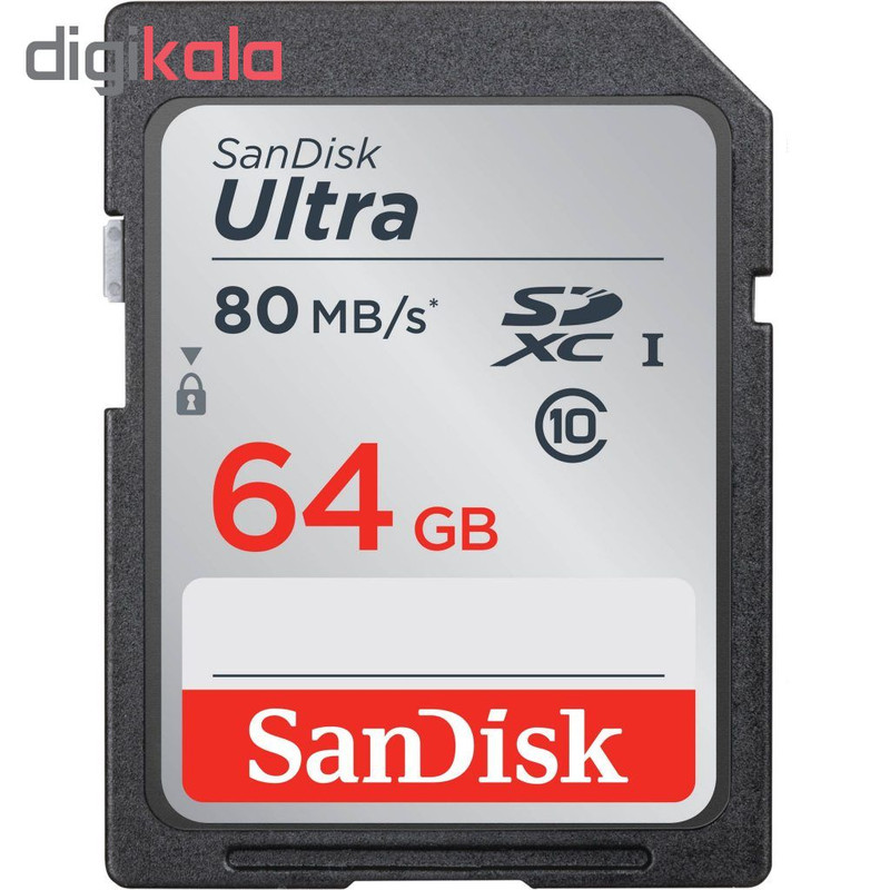 کارت حافظه microSDXC سن دیسک مدل Ultra UHS-I SDHC کلاس 10 استاندارد UHS-I U3 سرعت 80MBs ظرفیت 64 گیگابایت