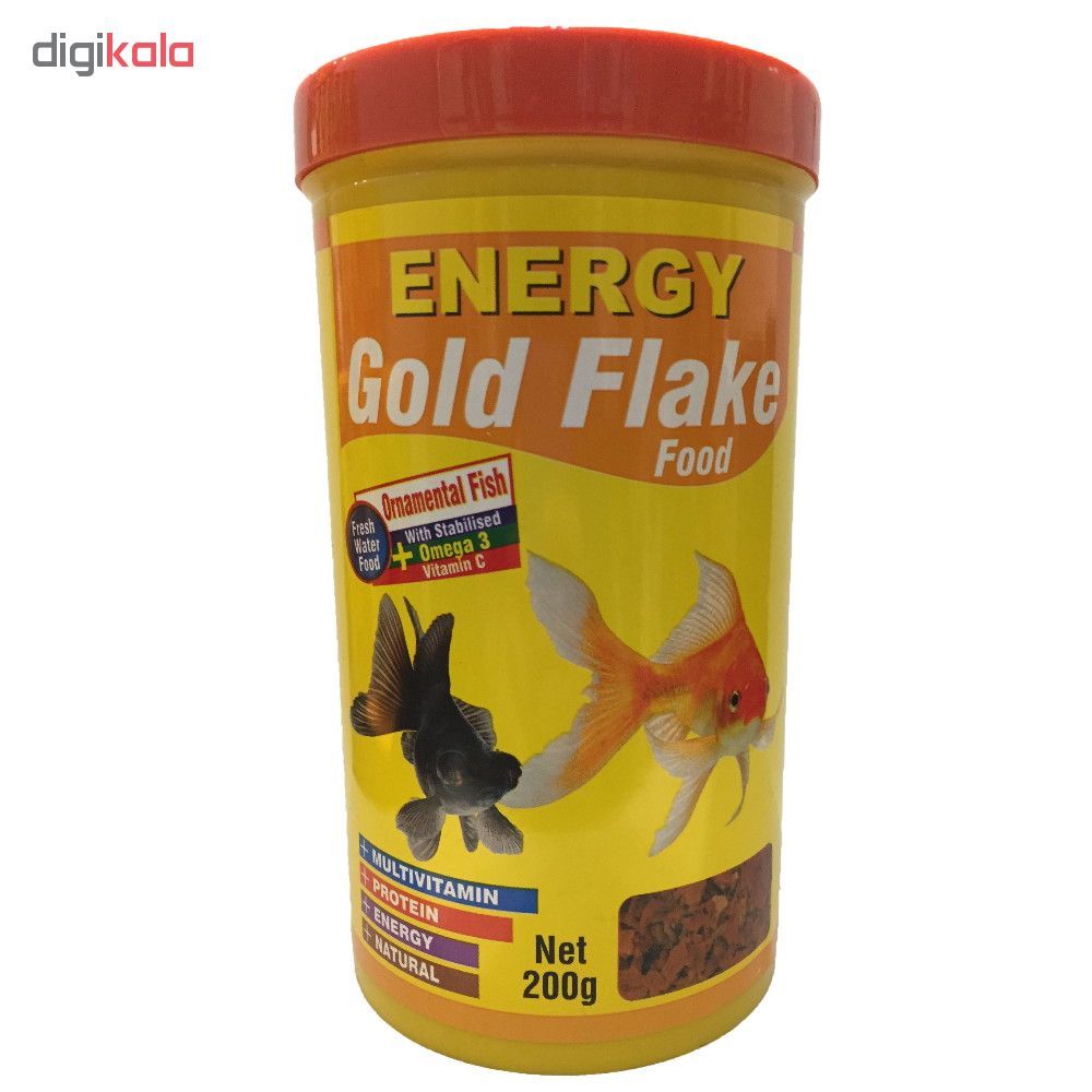 غذا ماهی انرژی مدل Gold Flake food وزن 200 گرم