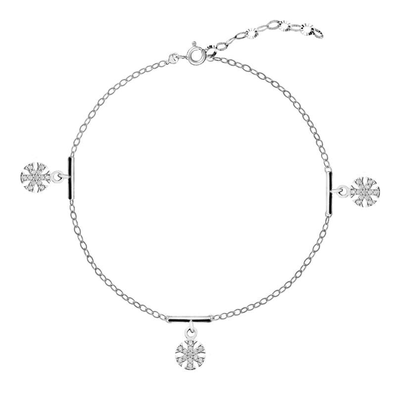 پابند نقره زنانه طرح برف FL 503