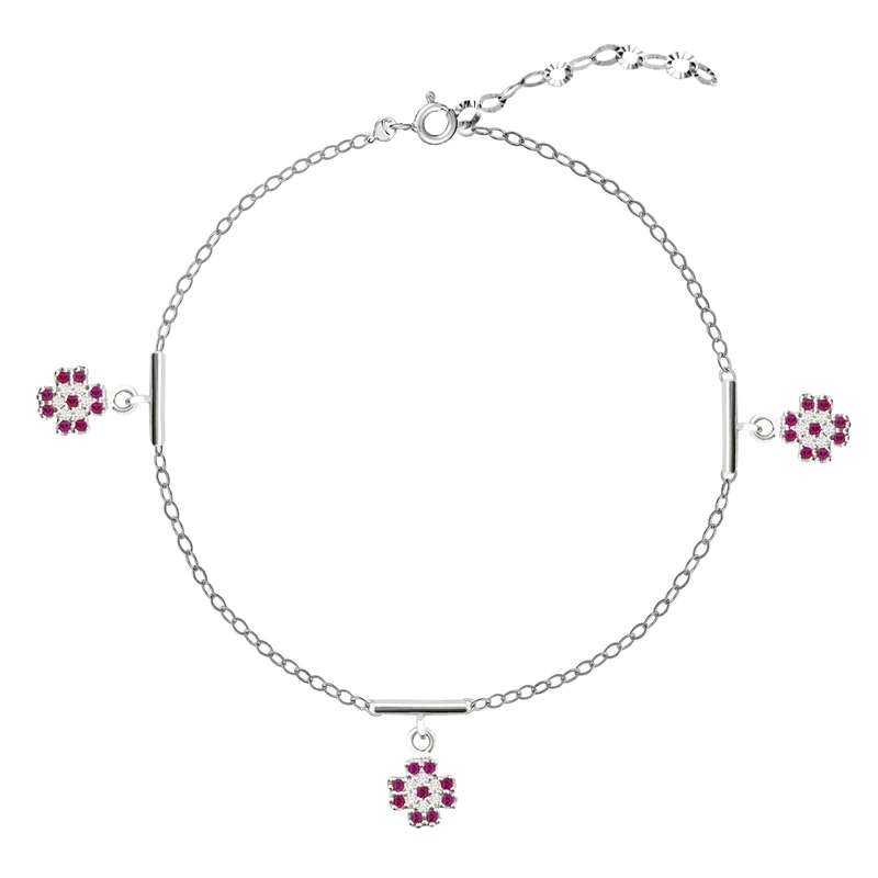 پابند نقره زنانه طرح شکوفه FL 502