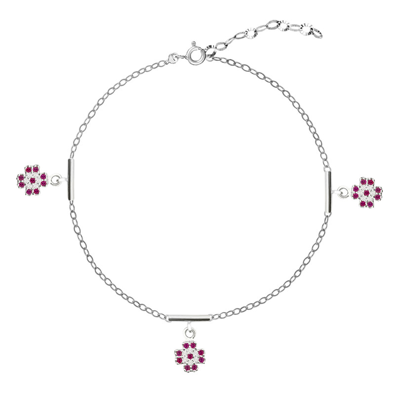 پابند نقره زنانه طرح شکوفه FL 502