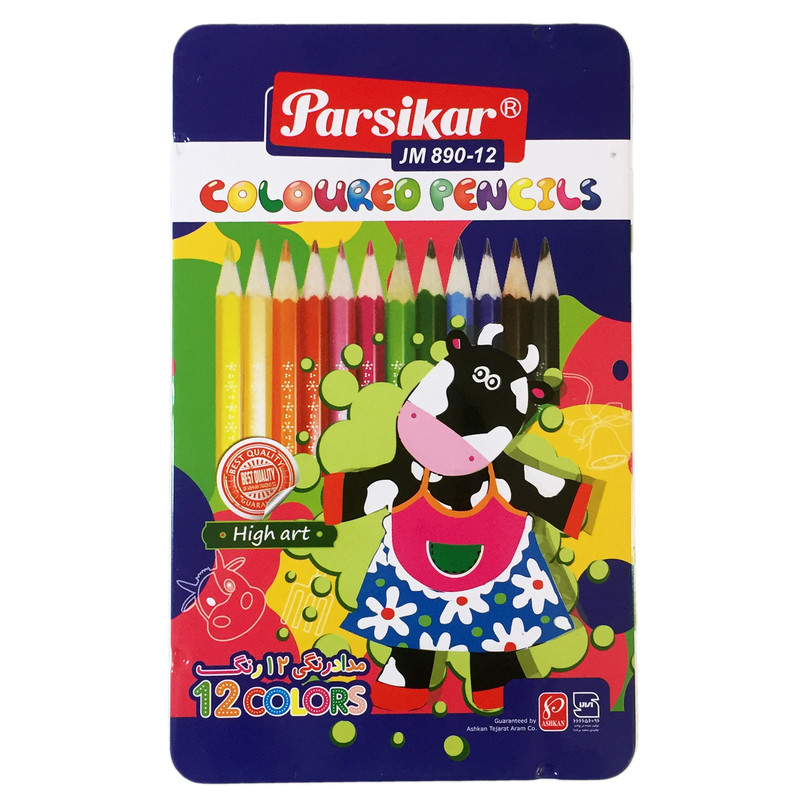 مداد رنگی 12 رنگ پارسیکار مدل JM890-12 Cow