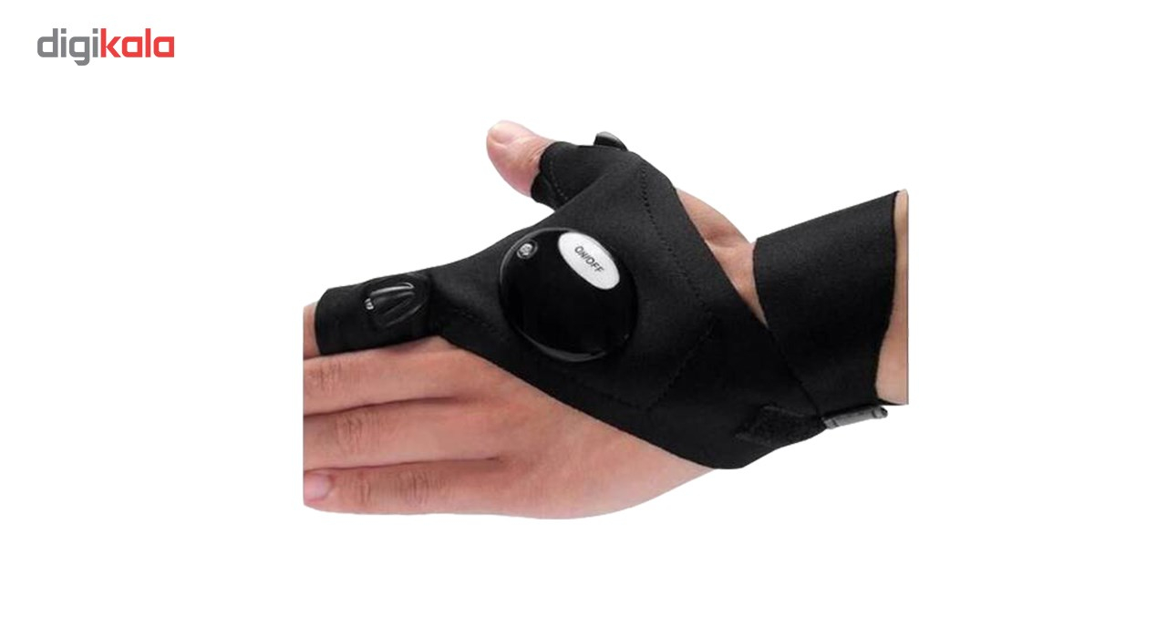 دستکش چراغ قوه دار نقره ترمه مدل Glovelite