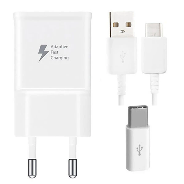 شارژر دیواری مدل EP-TA20EWE به همراه کابل تبدیل USB-C و مبدل USB-C