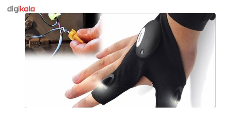 دستکش چراغ قوه دار نقره ترمه مدل Glovelite