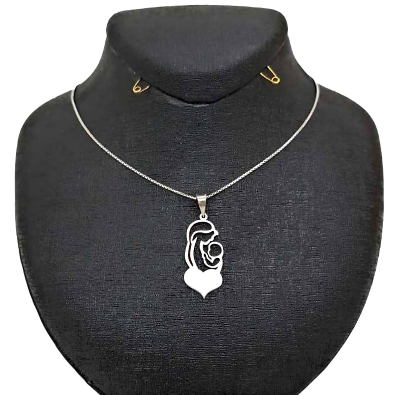 گردنبند طلا 18 عیار زنانه آمانژ طرح مادر و کودک کد D2153