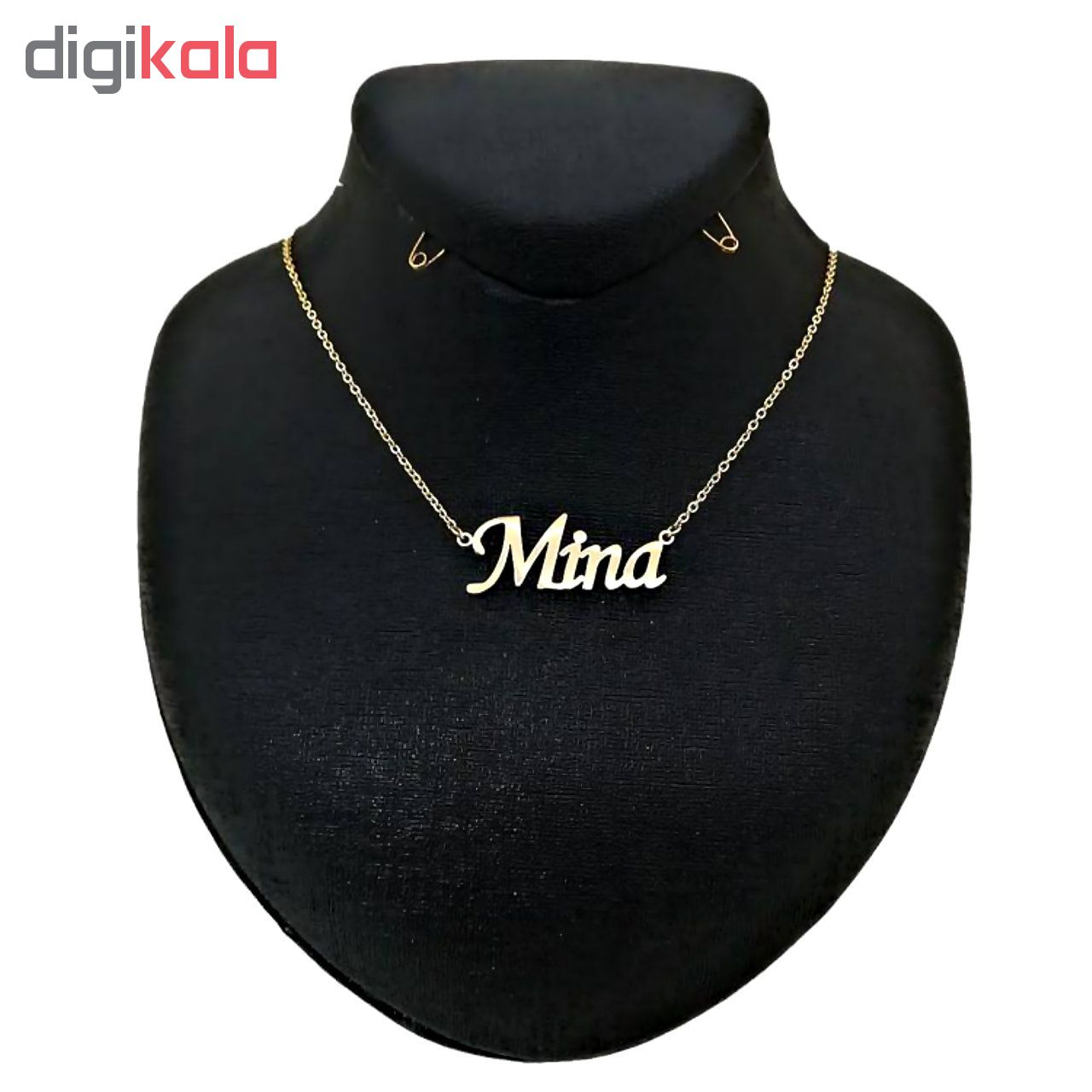 گردنبند طلا 18 عیار زنانه آمانژ طرح اسم مینا کد D2154