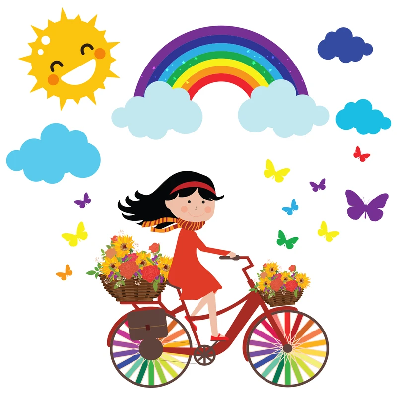 استیکر دیواری صالسو آرت طرح Bicycle dreams hk