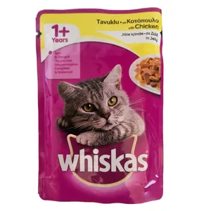 غذای پوچ گربه ویسکاس مدل chiken وزن 100 گرم