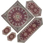 ست 5 تکه رومیزی ترمه طرح نسترن مدل ZRSH5/5