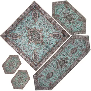 ست 5 تکه رومیزی ترمه طرح سالار مدل SBZABI5/5