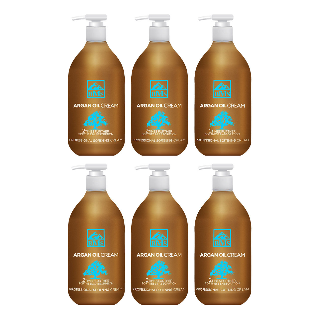 کرم مرطوب کننده بی ام اس مدل Argan حجم 300 میلی لیتر مجموعه 6 عددی