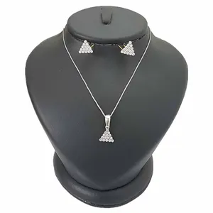 نیم ست نقره زنانه ترمه 1 طرح مثلث کد AR14