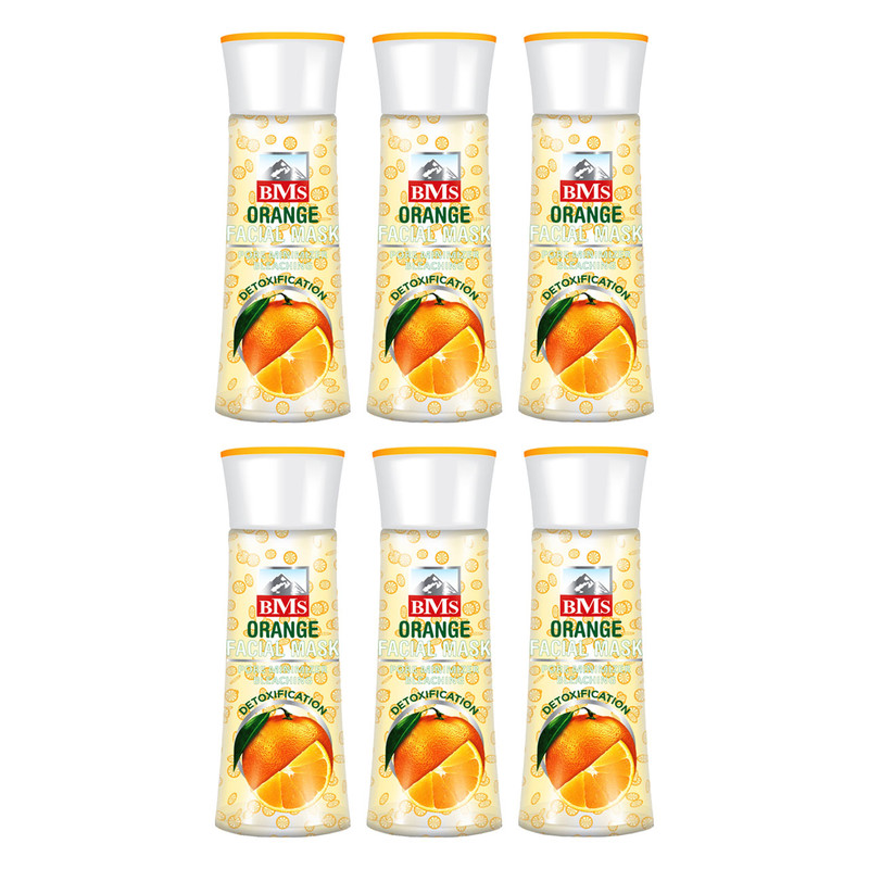 ماسک صورت بی ام اس مدل Orange حجم 160 میلی لیتر مجموعه 6 عددی