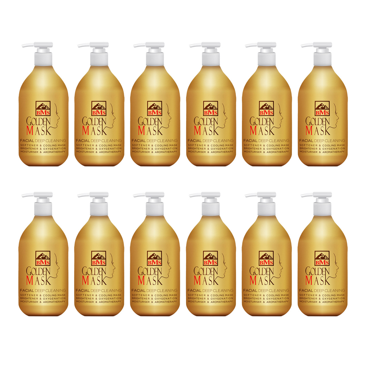 ماسک صورت بی ام اس مدل Golden حجم 300 میلی لیتر مجموعه 12 عددی
