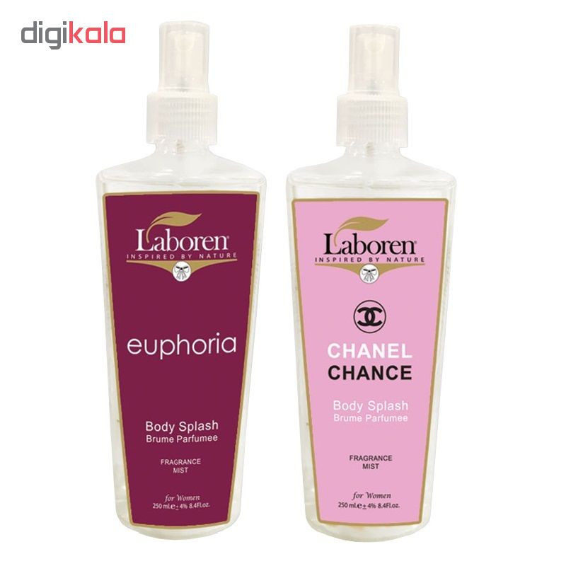بادی اسپلش زنانه لابورن مدل Channel Chance & Euphoria حجم 250 میلی لیتر مجموعه 2 عددی