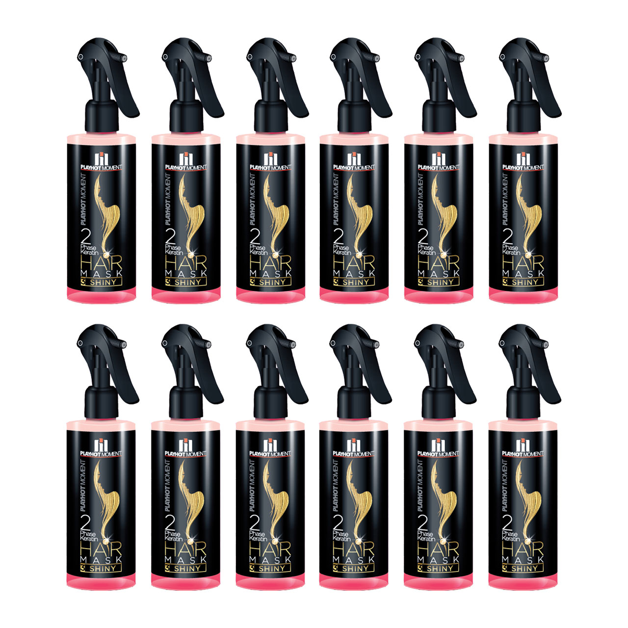 اسپری مو پلی هات مومنت مدل shiny حجم 280 میلی لیتر مجموعه 12 عددی