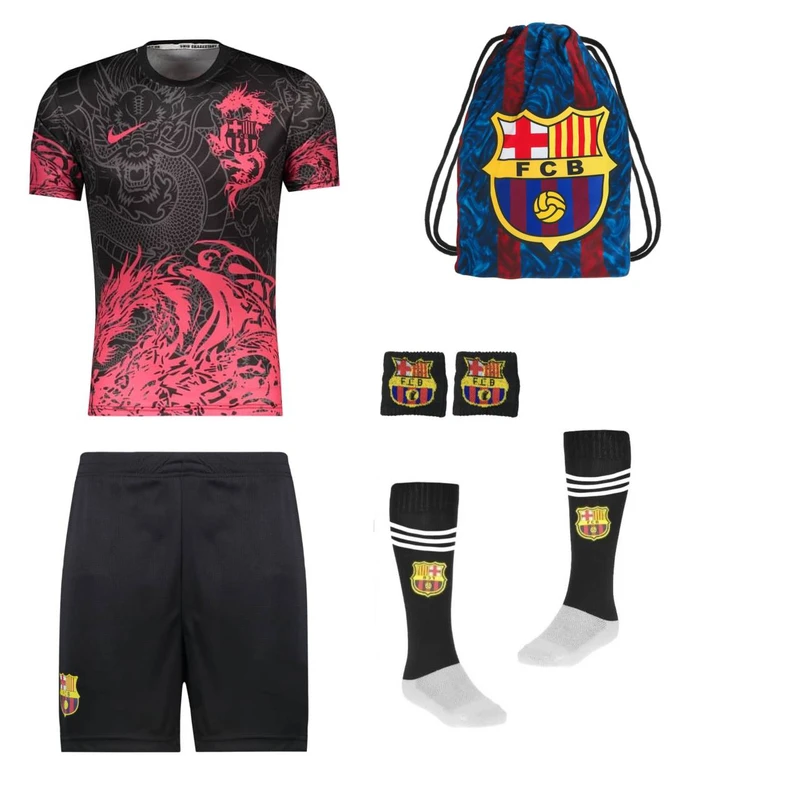 ست 6 تکه لباس ورزشی پسرانه مدل دراگون بارسلونا طرح یامال BL2026