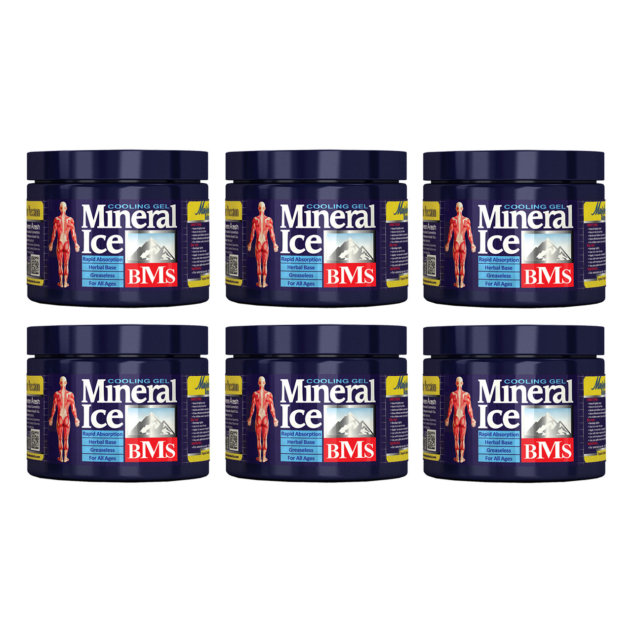 ژل خنک کننده ضد درد مینرال آیس مدل I3 حجم 238 میلی لیتر مجموعه 6 عددی