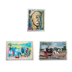 تمبر یادگاری سری تابلو نقاشی مدل henri rousseau بسته 3 عددی