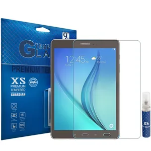 محافظ صفحه نمایش شیشه ای ایکس اس مدل تمپرد مناسب برای تبلت سامسونگ Galaxy Tab A 9.7 SM-T555 به همراه اسپری پاک کننده صفحه XS