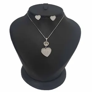 نیم ست نقره زنانه ترمه 1 طرح قلب کد AR71