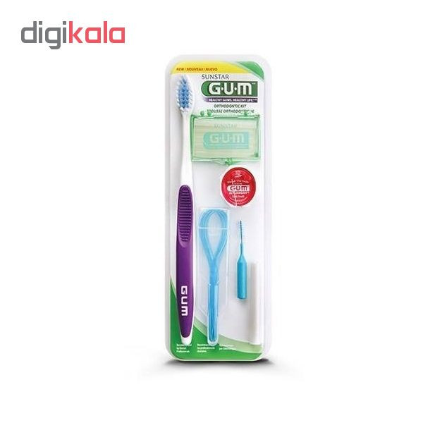 مجموعه بهداشت دهان و دندان جی یو ام مدل Orthodontic Kit به همراه خمیر دندان بنسر مدل Mint حجم 80 میلی لیتر