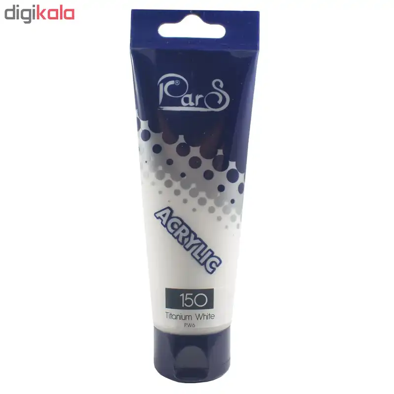 رنگ اکریلیک پارس کد 150 titanium white حجم 75 میلی لیتر