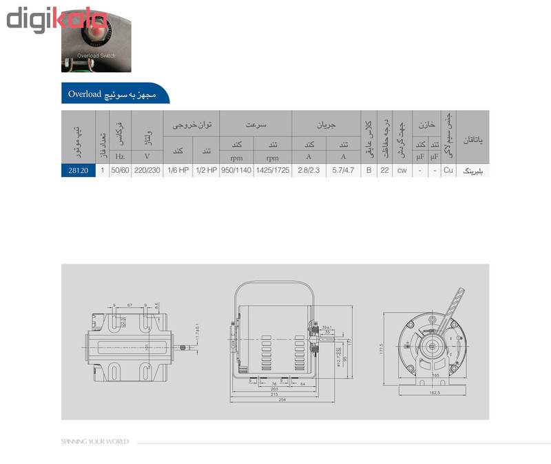 الکترو موتور کولر الکتروژن مدل 1/2 EG
