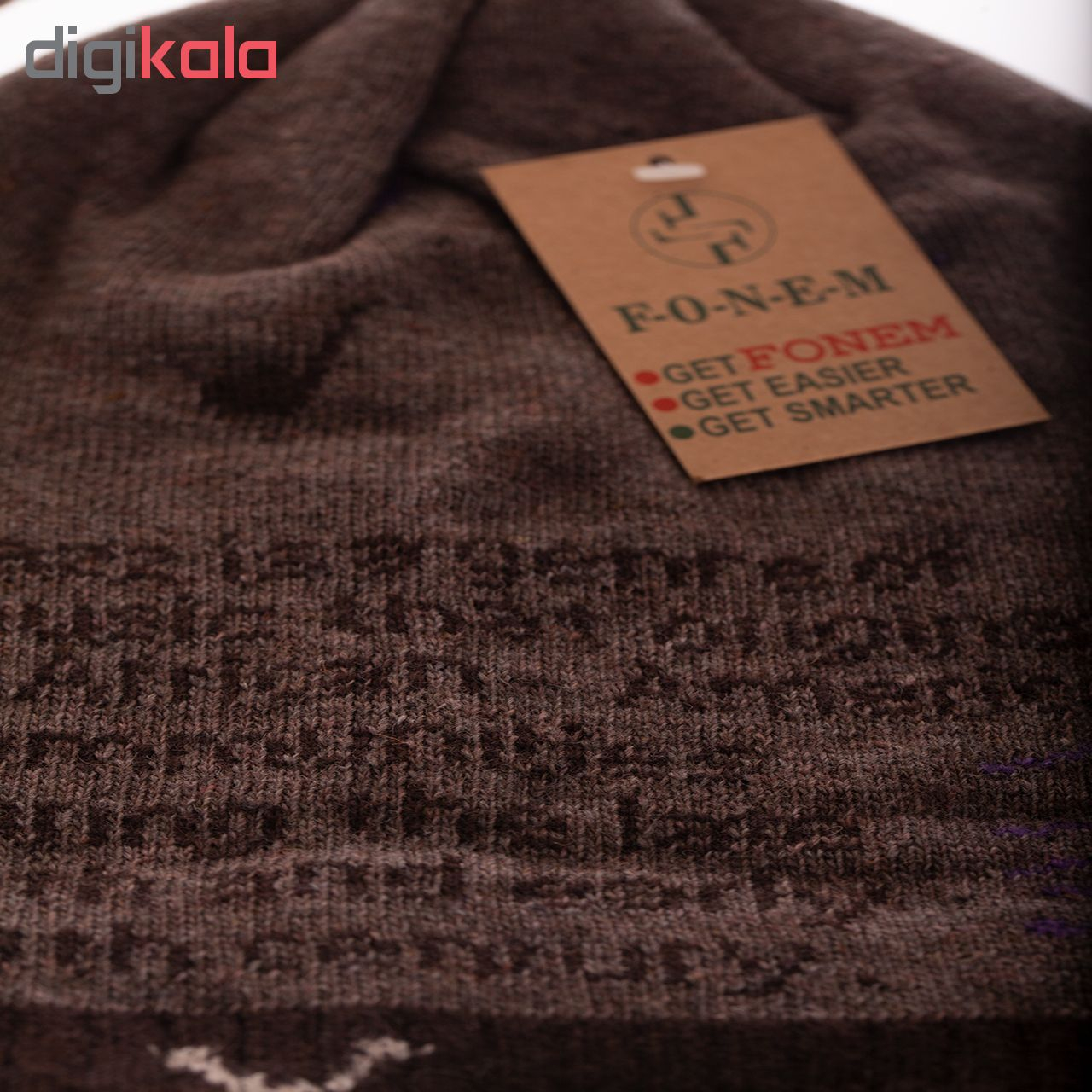 ست شال گردن و کلاه مردانه فونم کد 3560 رنگ قهوه ای روشن