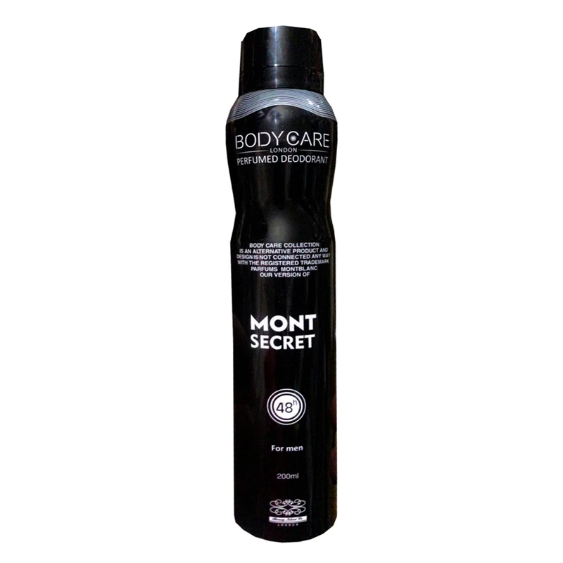 اسپری خوشبو کننده مردانه بادی کر مدل MONT SECRET حجم 200 میلی لیتر