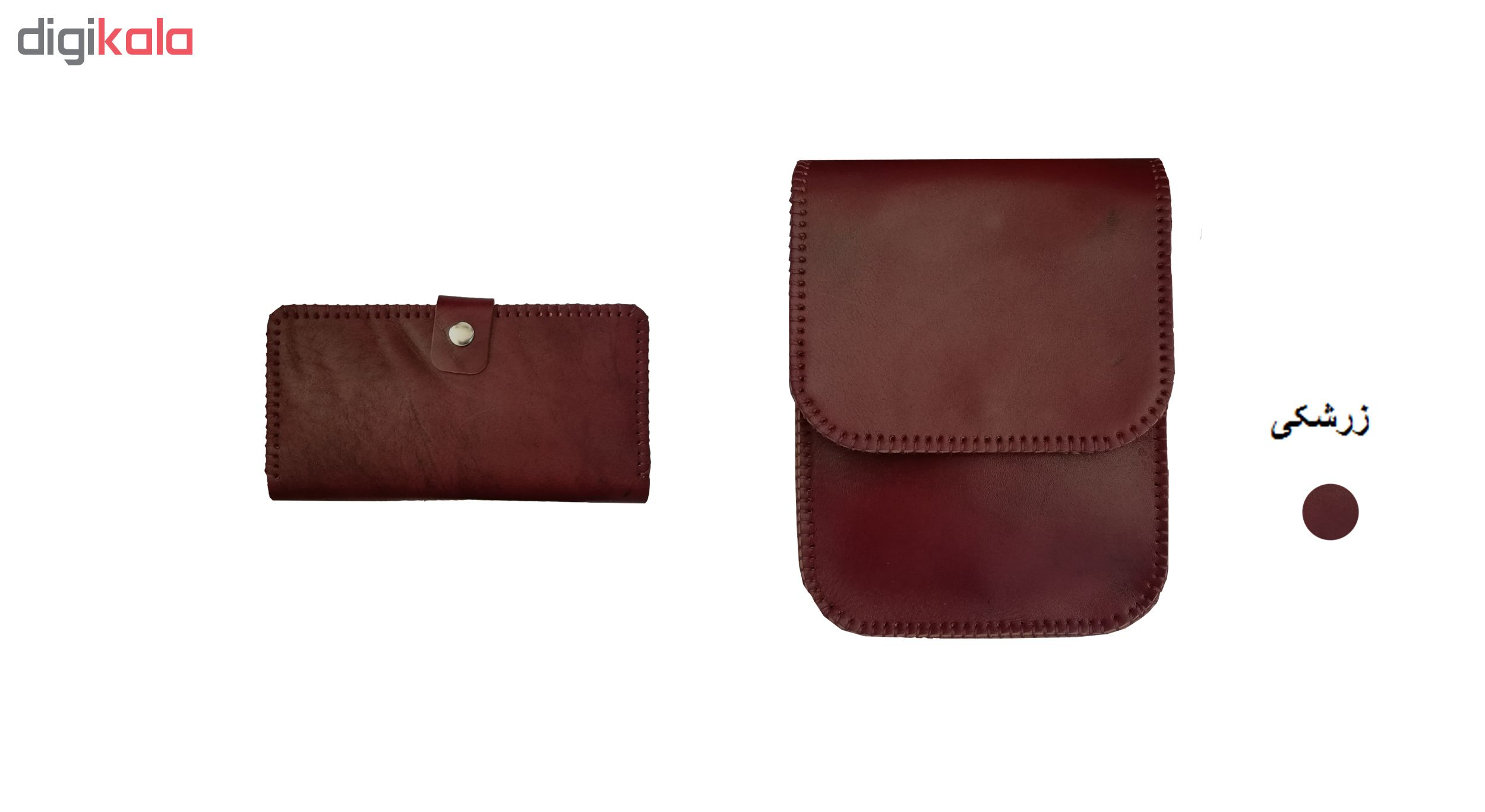 ست کیف رودوشی و کیف پول چرمی مدل 1621 کد MRK1