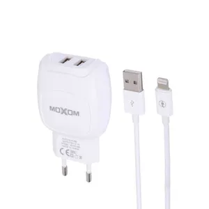 شارژر دیواری موکسوم مدل KH - 69 به همراه کابل تبدیل لایتنینگ