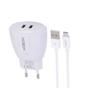 شارژر دیواری موکسوم مدل KH - 68 به همراه کابل تبدیل microUSB