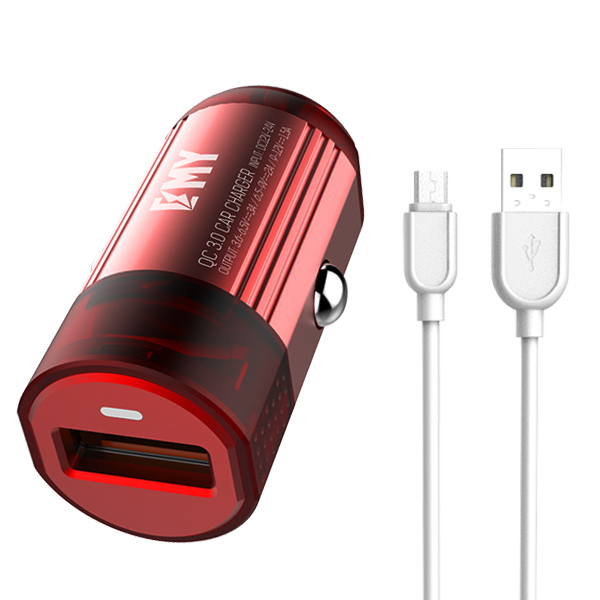 شارژر فندکی امی مدل MY-118Q به همراه کابل تبدیل microUSB