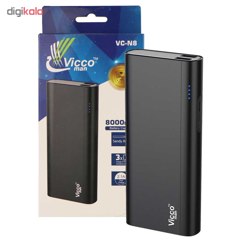 شارژر همراه ویکومن مدل vc-n8  ظرفیت 8000 میلی آمپر ساعت